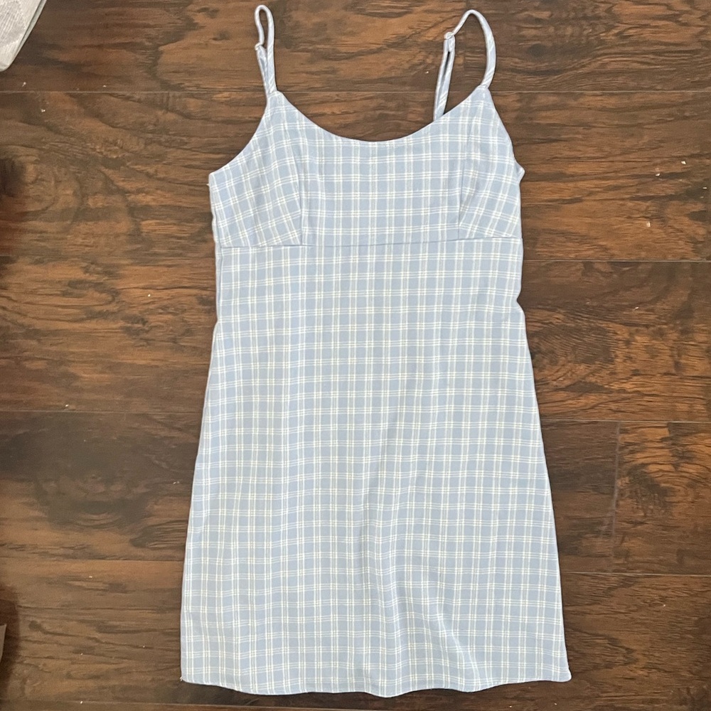 Brandy Melville John Galt Blue Plaid Mini Dress